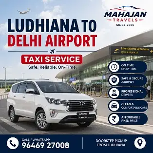 Ludhiana to Delhi Airport taxi