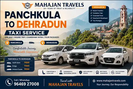 Panchkula to Dehradun taxi