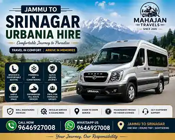 Jammu to Srinagar Urbania hire